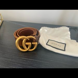 Gucci Marmont Brown Leather Belt
